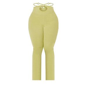 PrettyLittleThing Plus Lime Ring Detail Strappy Flare Pants